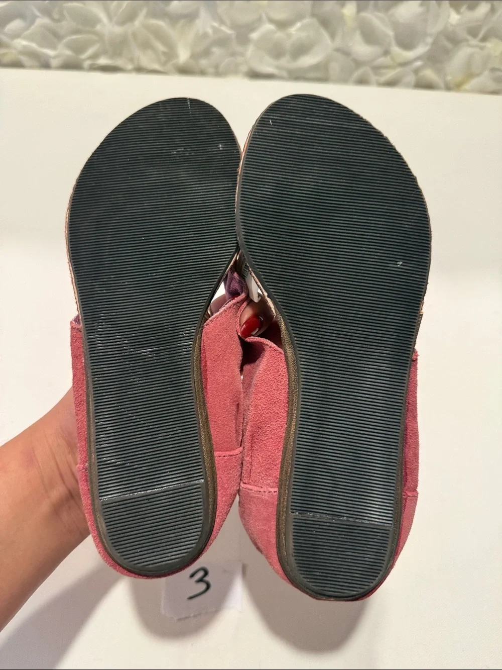 GAP Girls Mauve Pink Suede Knot Toe Sandals